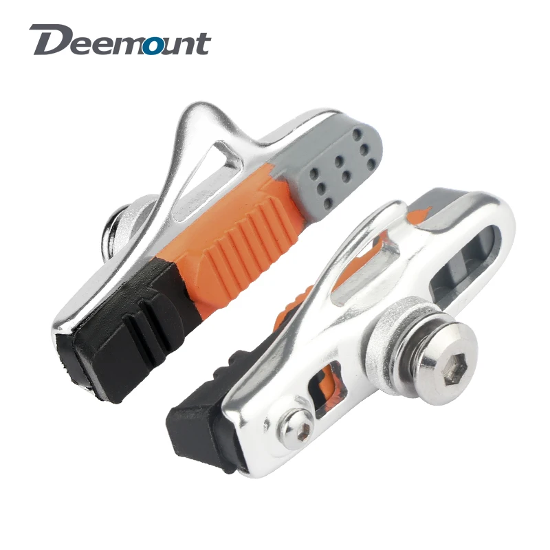 

Bicycle Pads W/ 55mm Rubber Brake Inserts for Road Bmx C/V-Brake Alloy Steel Rim Caliper All Weather Use Low Wear Braking Blocks