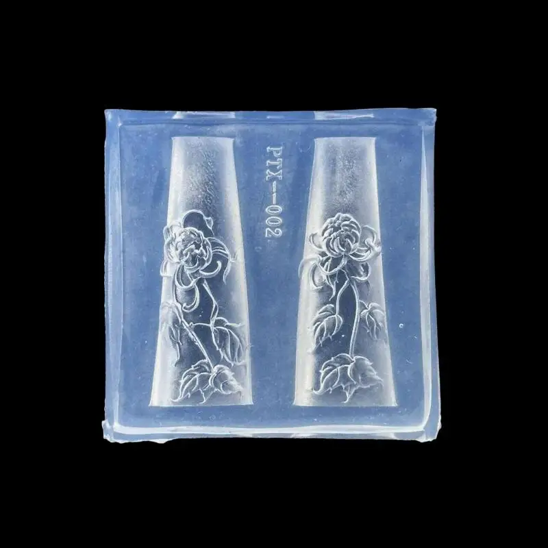 3D Silicone Bow Flower Nail Carving Mold Butterfly Rose Floral Design Transparent Template DIY Nail Art Decoration Manicure Tool