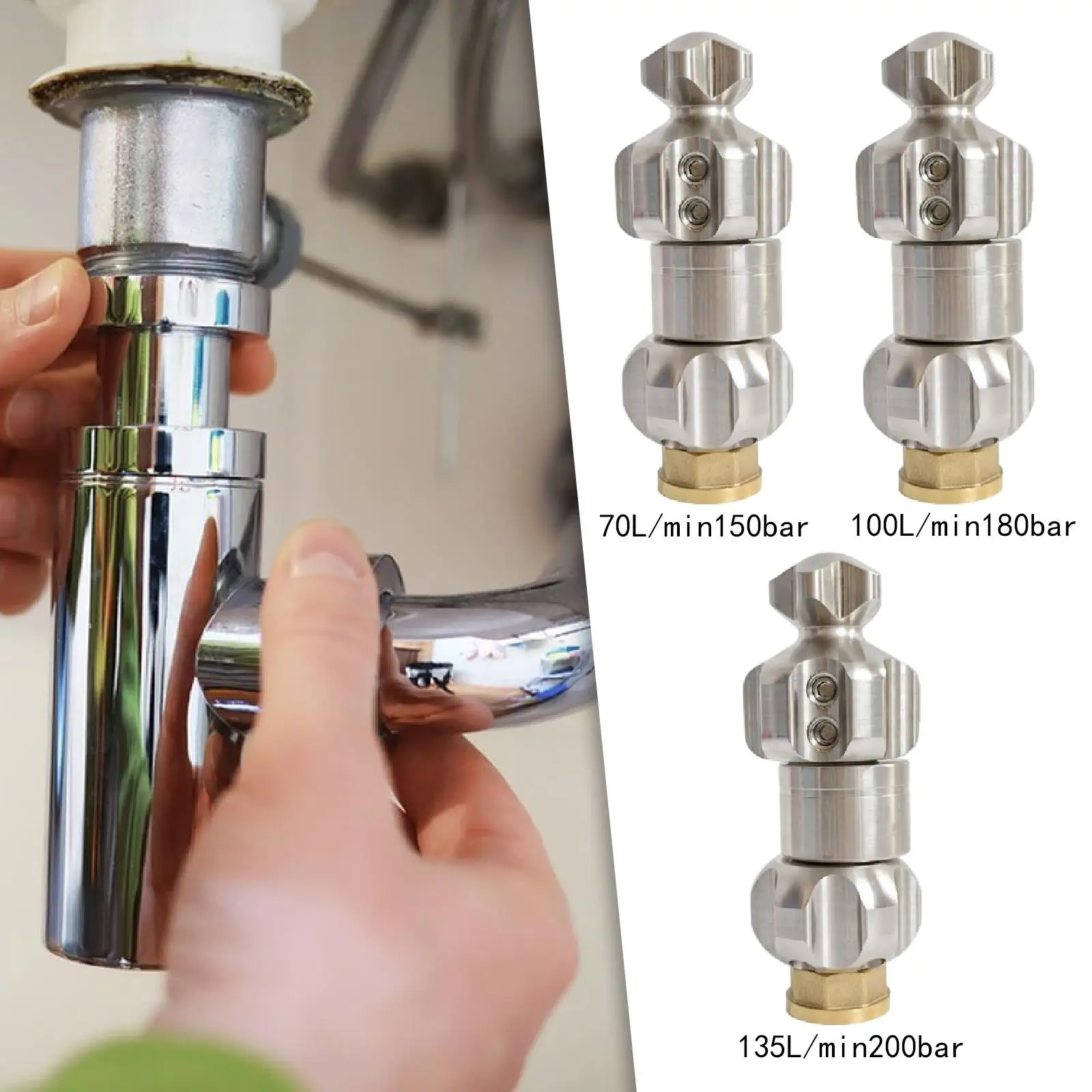 

Sewer Cleaning Nozzle, Quick Connector for Sewer Cleaning Nozzle, 3/4"