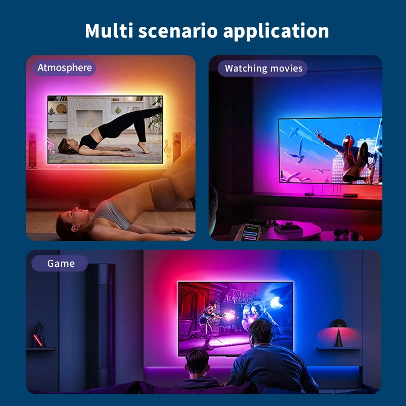 Immersive HDMI Sync TV LED Backlight Wifi Tuya Control 4K HDMI-Compatible 2.0 Device Screen Color Sync Strip Lights for PS5