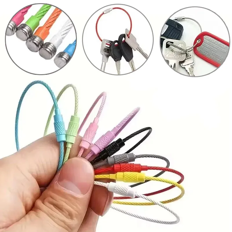 10pcs Colorful Stainless Steel Wire Luggage Tag Clip Durable And Easy To Install Perfect For Travel And Everyday Use