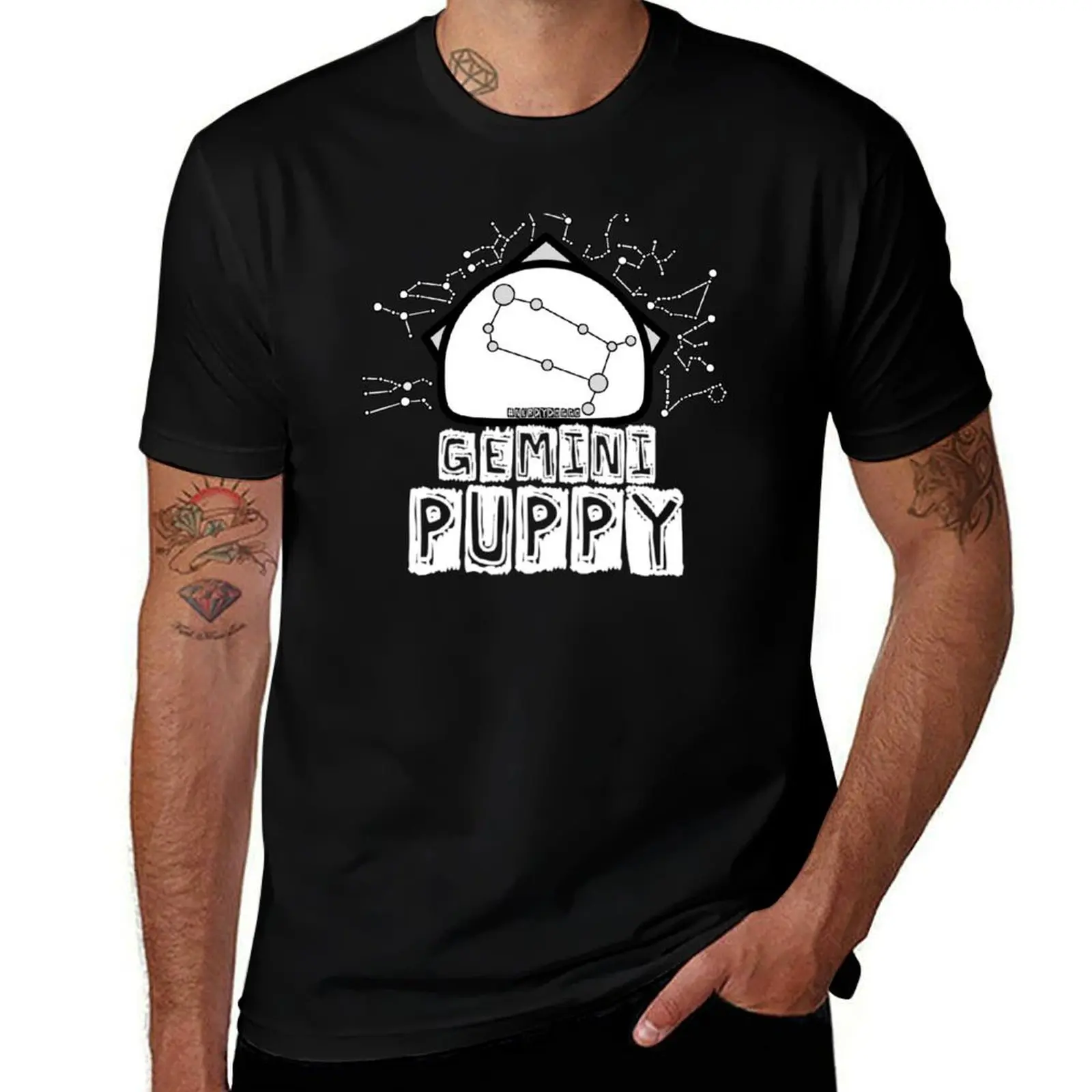 

Gemini Zodiac Pup T-Shirt t shirts for man graphic tees t shirt man designer funny t shirts dark humor T-Shirt
