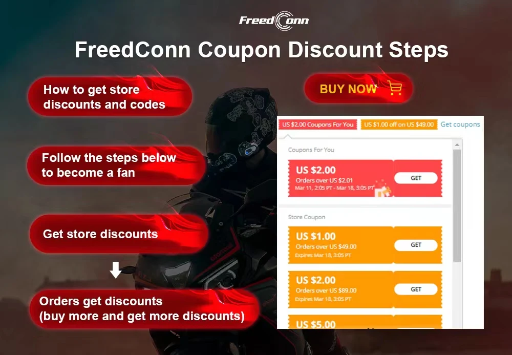 Freedconn Helm Bluetooth Headset Gruppe Motorrad Intercom Kopfhörer FM Musik Teilen Intercomunicador bis zu 6 Fahrer T Com VB – Detail 25