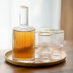 Nordic Phnom Penh Crystal Glass Water Jug Transparent Beautiful Bottle Juice Tea Drinkware Glasses Cup Home Set Coffee Mug