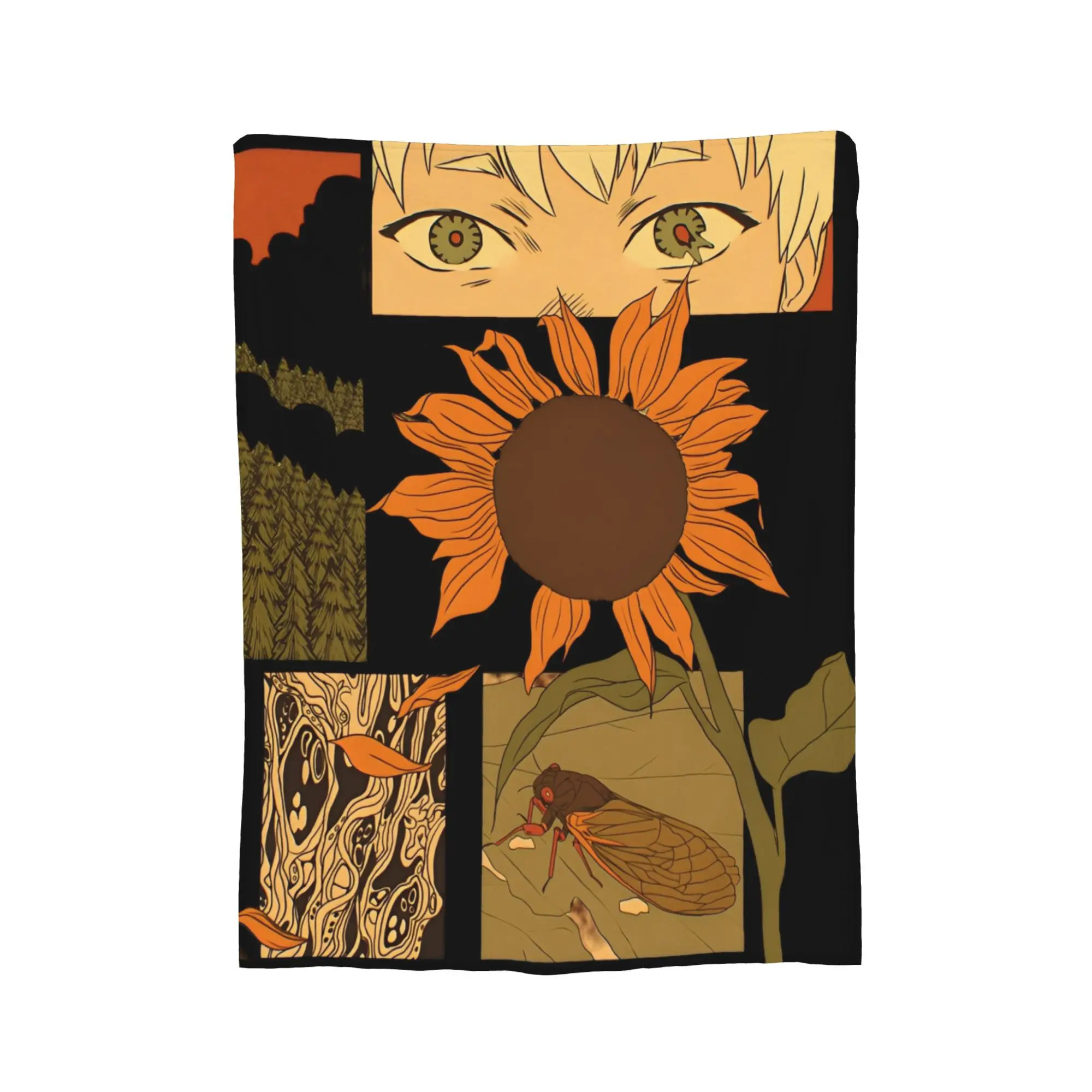 Super Soft The Summer Hikaru Died Manga Throw Blanket Premium Flannel Fleece Lightweight  Bed Blanket Fuzzy Plush Bedspread