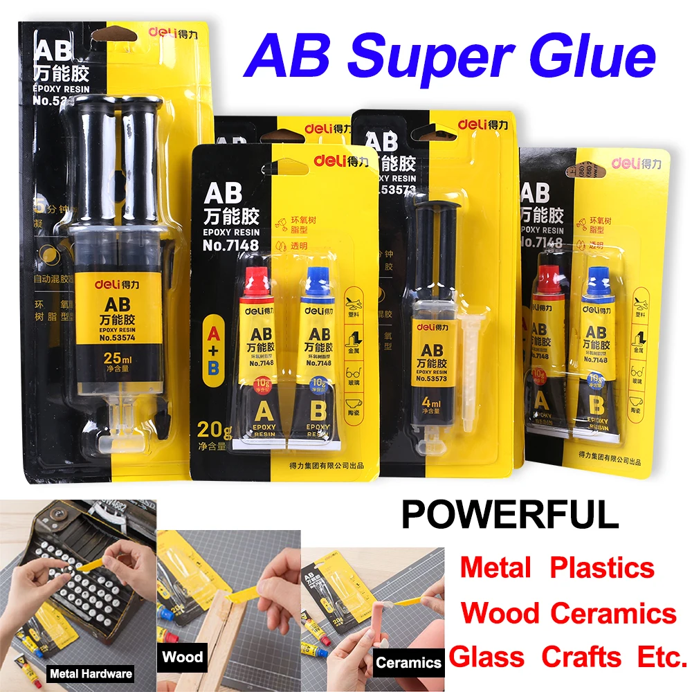 Epoxy Resin AB Glue Transparent Casting Repair Super Strong Adhesive Metal Glass Ceramic Leather Two Component Contact Fix Bond