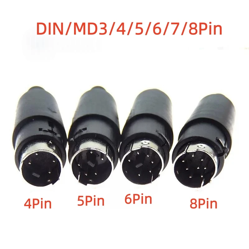 2PCS DIN/MD3/4/5/6/7/8 Pin/pin, Male S Terminal Keyboard/mouse PLC Plug Mini Ps2