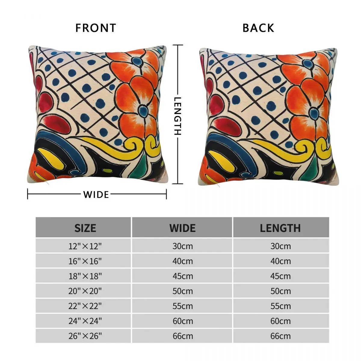 Talavera Mexican Tile Square Pillowcase Polyester Linen Velvet Pattern Decorative Pillow Case Sofa Seater Cushion Cover 45x45