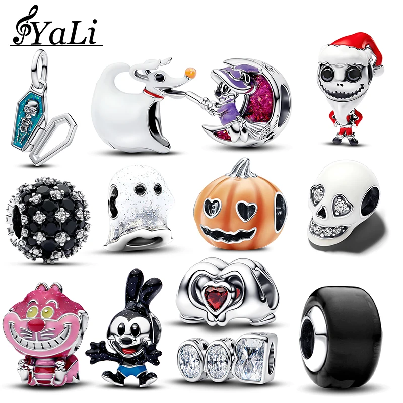 

Hot Sale 925 Silver Halloween Luminous Skull Charm Suitable for 925 Sterling Silver Bracelet Keychain DIY Holiday Gift