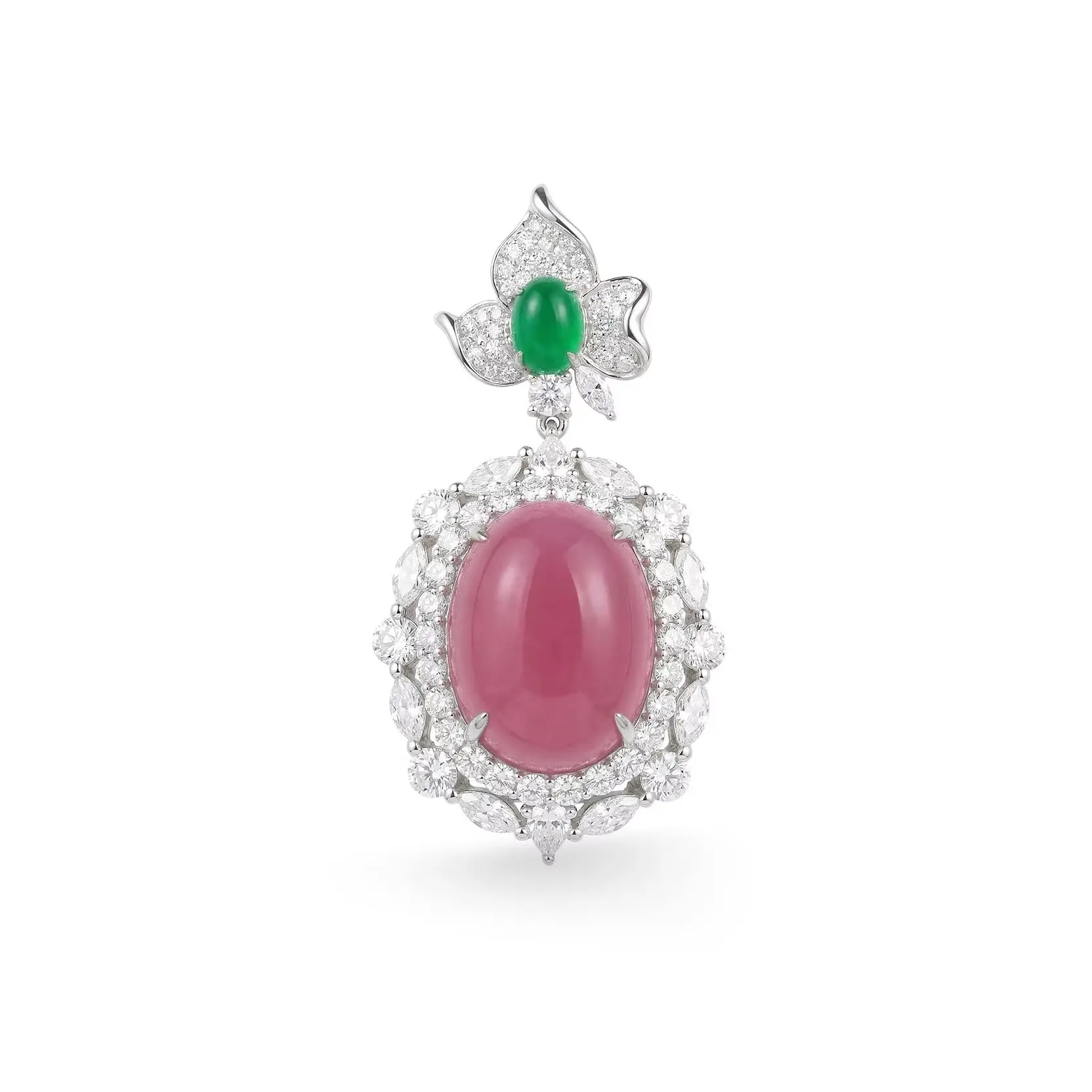 

Flower Design Natural Violet Chalcedony Pendant Luxury Women's 925 Sterling Silver Fine Jewelry Birthday Engagement Party Gifts