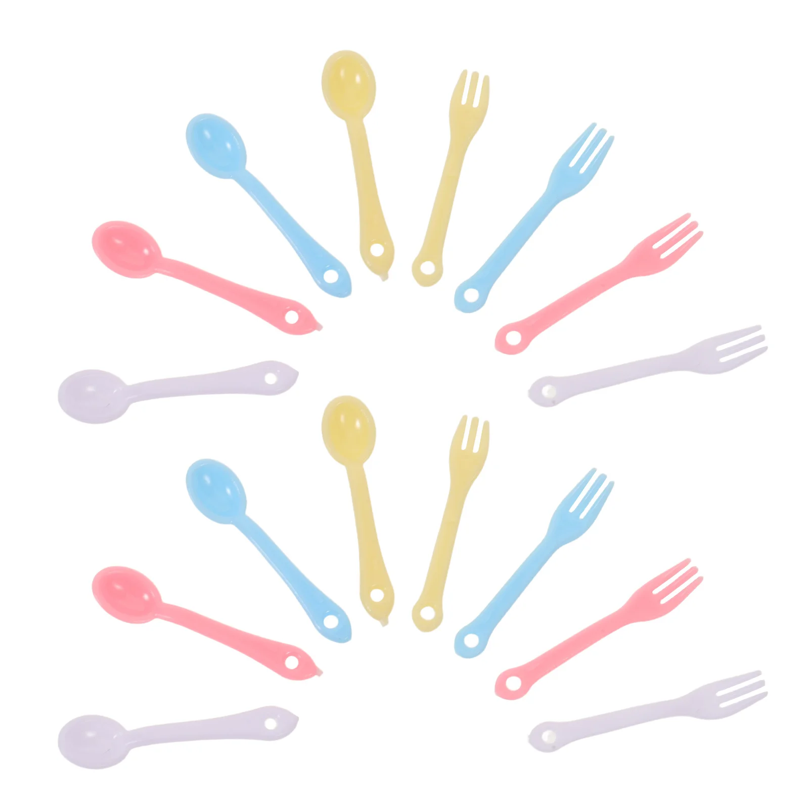 40 conjunto de utensílios de mesa em miniatura coloridos minúsculos mini garfos colheres mini acessórios de cozinha pequenos utensílios de servir