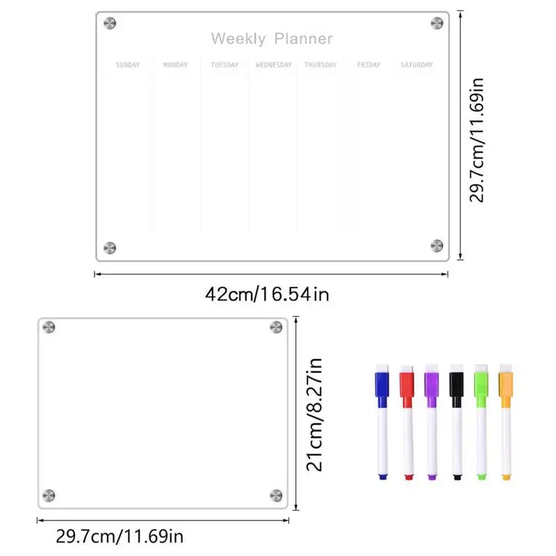 Magnetic Weekly Plan Easy To Erase Message Writing Board Portable Strong Drawing Board Refrigerator Wall Organizer for Home