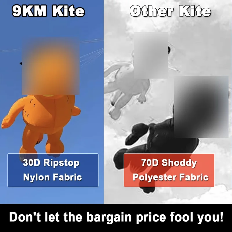 9KM 3.5m 고양이 및 4m 개 연, 립스탑 나일론 원단 라인 세탁 연 펜던트, 부드러운 풍선형 대형 전문가용 연 (가방 포함)