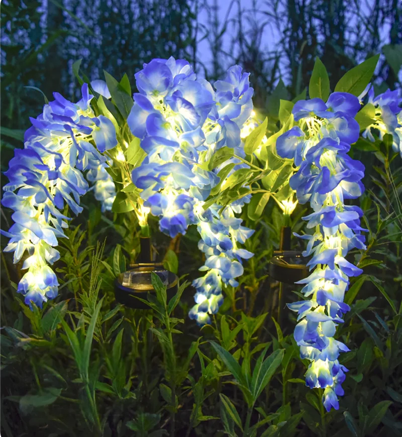 LED Luminous Wisteria Flower Garden Decoration Outdoor Courtyard Simulation Flower Holiday Party Decorative