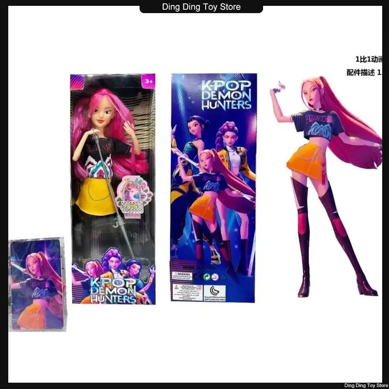 

30cm Kpop Demon Hunters Vinyl Figurine Lumimila Zoey Miniature Doll For Desktop Ornament K-Pop Slayer Collectible Gift