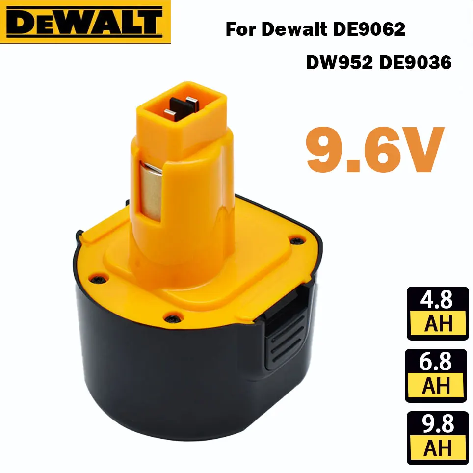 

DeWalt For 9.6V Ni-MH 4.8Ah 6.8Ah 9.8Ah rechargeable power tool backup portable battery, for De9061 De9062 DW9061 DW9062 De9036