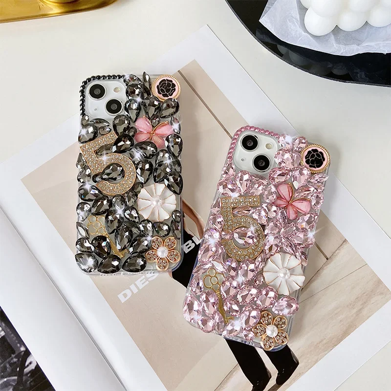 Mobile Phone Case for iPhone16, Bling Diamond Glitter, Protective Style, Hard Acrylic, Newest, Custom Design, 15, 14, 13Pro Max