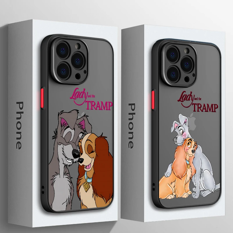 

Disney Lady and the Tramp For Apple iPhone 15 14 13 12 Mini 11 Pro XS MAX XR X 8 7 SE Plus Frosted Translucent Phone Case