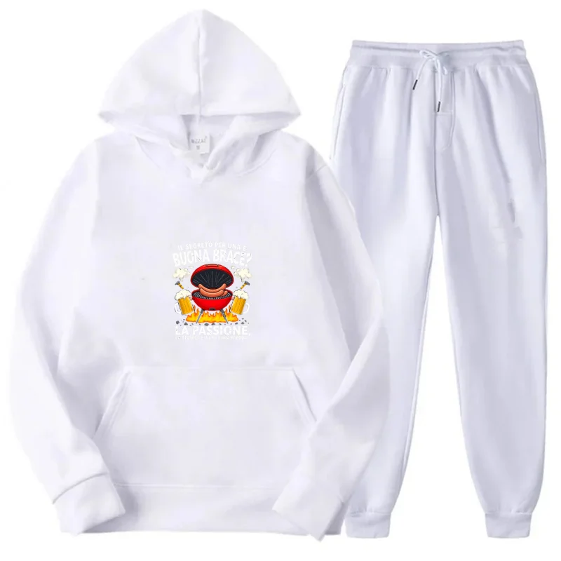 مجموعة هوديي رمادية مطبوعة نمط نص جيد هدفين العاطفة