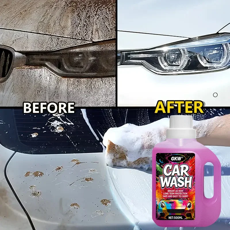 500ml Rosa Hochschäumendes Konzentriertes Autowaschmittel mit Wachs, Spiegelglanz-Lackschutz, für Schaumkanone & Eimer, All-in-One Autopflege – Detail 7