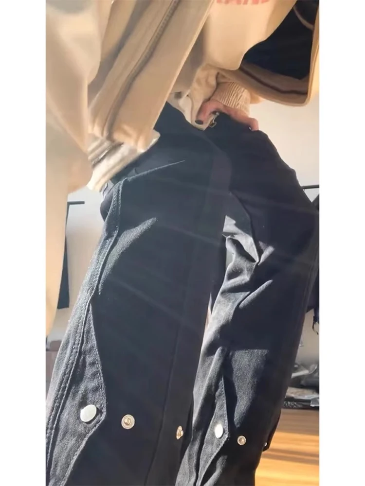 

American High Street Fce Lined Men's Jeans Autumn Winter Sle Design Sensation Carpenter Pants Slim Straight Leg Jeans