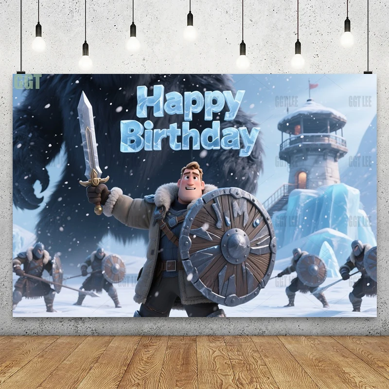 Disney Trollhunters Claire Shadow Bind Backdrop Toby Sticky Bomb Attack Photography Banner Glowing Mushroom Happy Birthday Party
