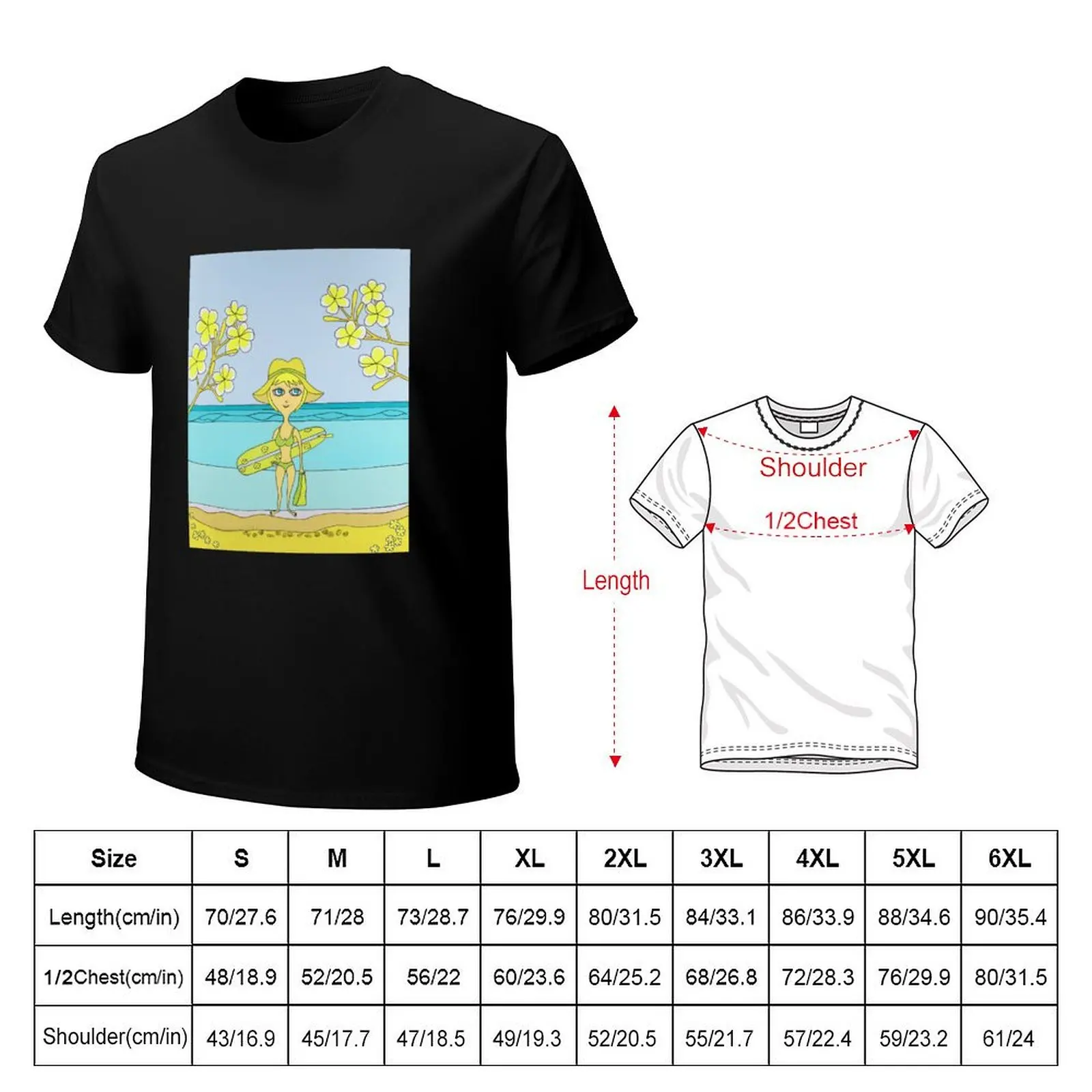 Australian Surfer Girl, Sandy, @ Shelly Beach, Sydney, affordable original surfing art T-Shirt man t shirt sweat shirts, men