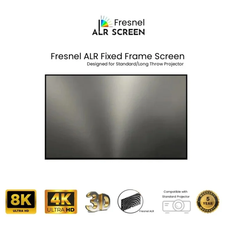 100 ''120'' ALR Weiche Flexible Fresnel Festen Rahmen Lange Werfen Projektion Bildschirm für Normale Fokus Projektor Anti Licht Vorhang – Detail 3