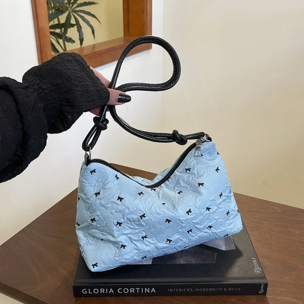 

Trendy Korean Style Bowknot Shoulder Bag Leisure Sweet Underarm Handbag Lightweight Versatile Women's Armpit Bag Dating