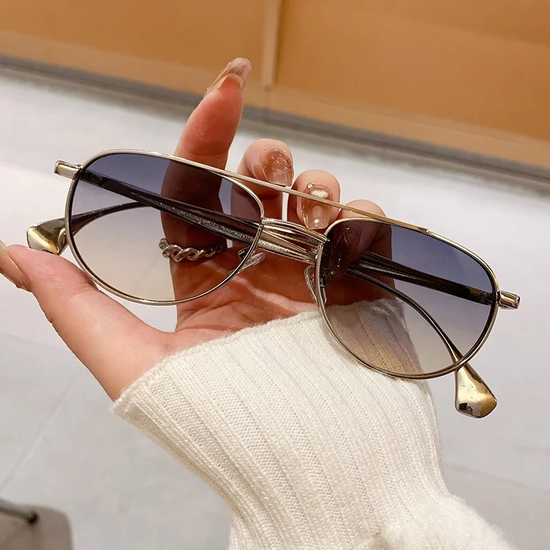 Trendy Beliebte Metall Pilot Sonnenbrille Frauen Männer Outdoor Luxus Designer Shades Sommer Reisen Stick Sonnenbrille Männlich UV400 – Detail 17