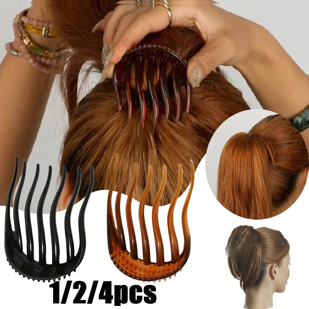 1/2/4 stücke Flauschigen Haar Kamm Einfache Pferdeschwanz Haar Clips Pferdeschwanz Heightener Mädchen Haar Styling Werkzeuge Elegante Haar Clip zubehör