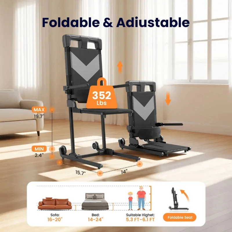 Portable Electric Lift  Foldable Floor Transfer Device for Elderly Disabled Patient Mobility Aid  Equipment