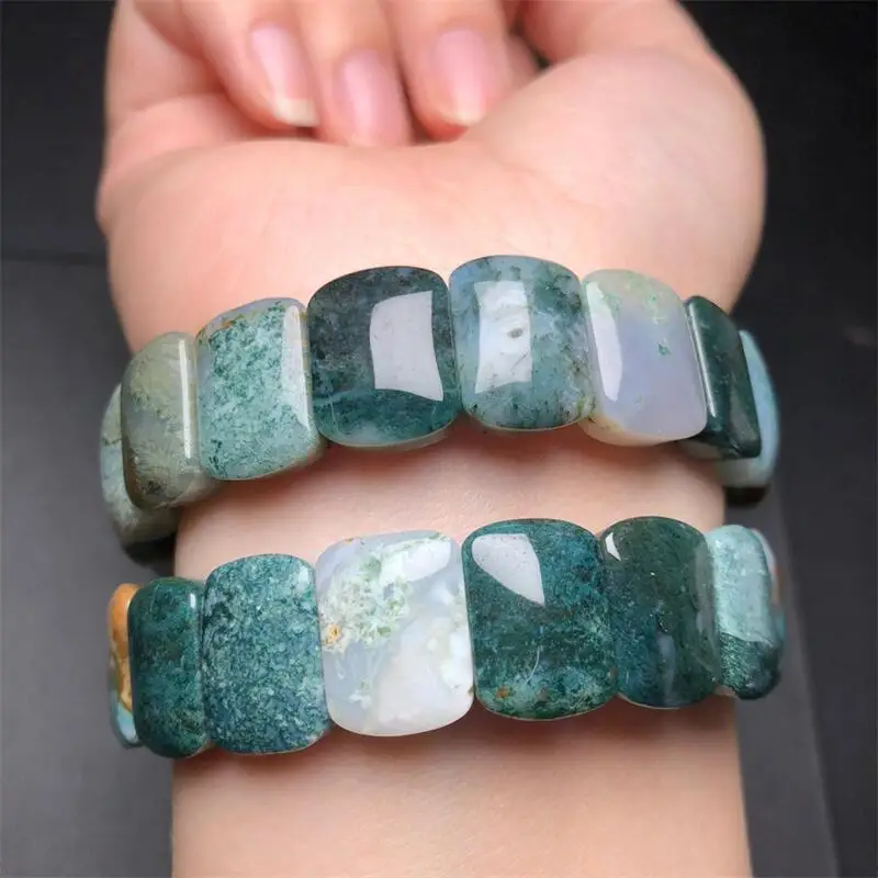 Natural Ocean Jasper Bangle Fashion Crystal Quartz Gemstone Jewelry Reiki Healing Gift For Women 16X12MM