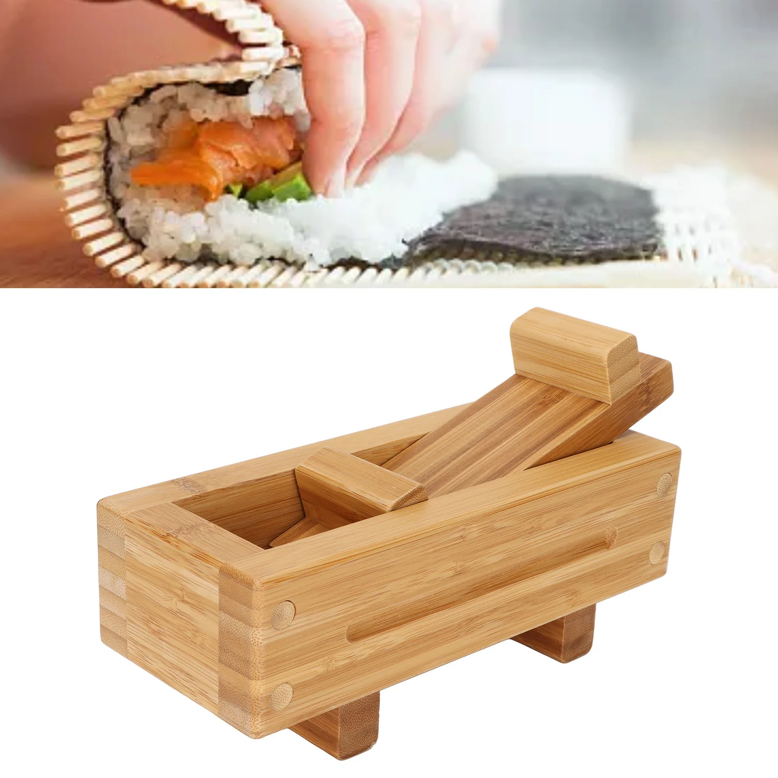 Wooden Sushi Press Mold DIY Rectangular Odorless Portable Rice Mold Box Kitchen Accessories For Home Restaurants Cooking