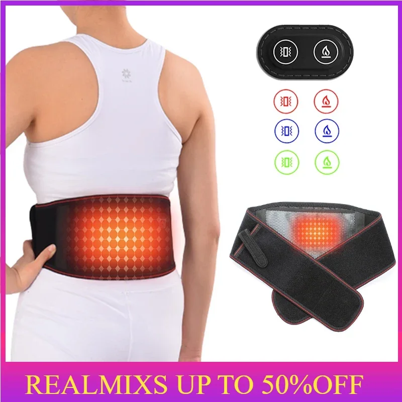 Electric Heat Pad Electric Lumbar Massage Belt Usb Red Light Heated Waistband Heat Waist Belt with Vibration Massage