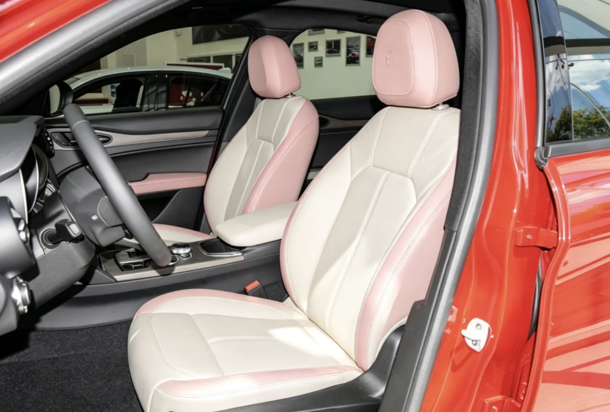 Für Alfa Romeo Stelvio 2017~2019 Maßgefertigte Autositzbezüge Luxuriöses Nappaleder 100% Passgenau Innenraumzubehör 360 ° Vollständige Abdeckung – Detail 7