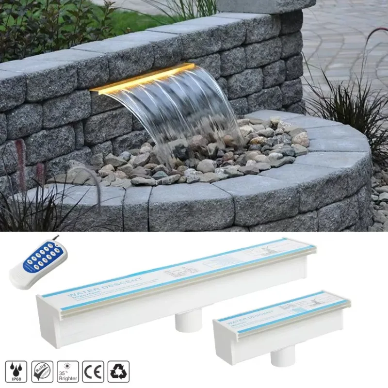 New Design IP68 Acrylic PVC Outdoor Decoration Underwater Landscape Waterfall Descent Water Blade 2 Years Warranty