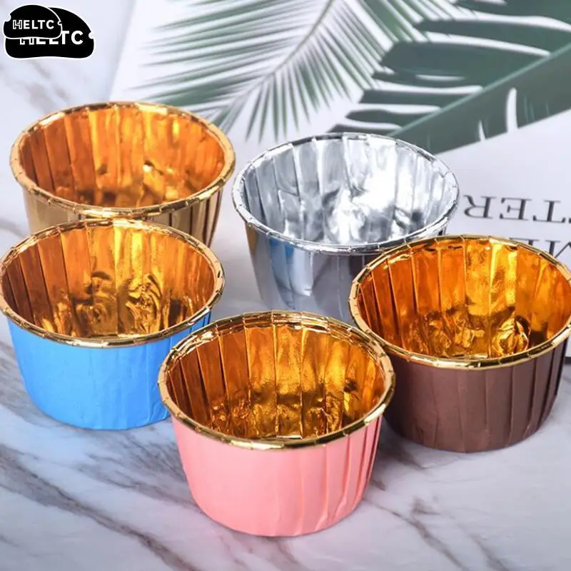 50PC Transpraent Lid Cupcake Cup Muffin Cupcake Liner Cake Wrapper Baking Cup Tray Case Cake Paper Cup Pastry Tool Party Supplie