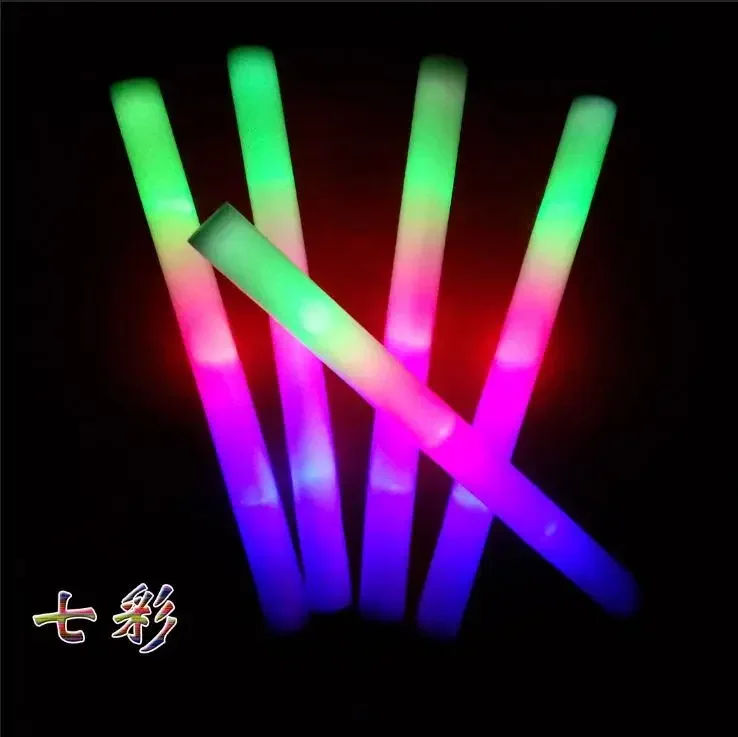 Colorful Sponge Foam Fluorescent  Cheer Stick Concert Responding To Aid Flash Stick Bar Performance Large LED Light Stick Props