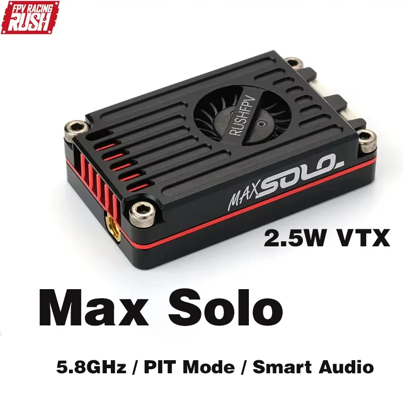 RUSH Tank MAX SOLO 5.8G 2.5W Wysokiej Mocy Nadajnik Wideo VTX 48CH CNC Obudowa Smart Audio do Dronów FPV, Samolotów i Modeli o Dużej Zasięgłości