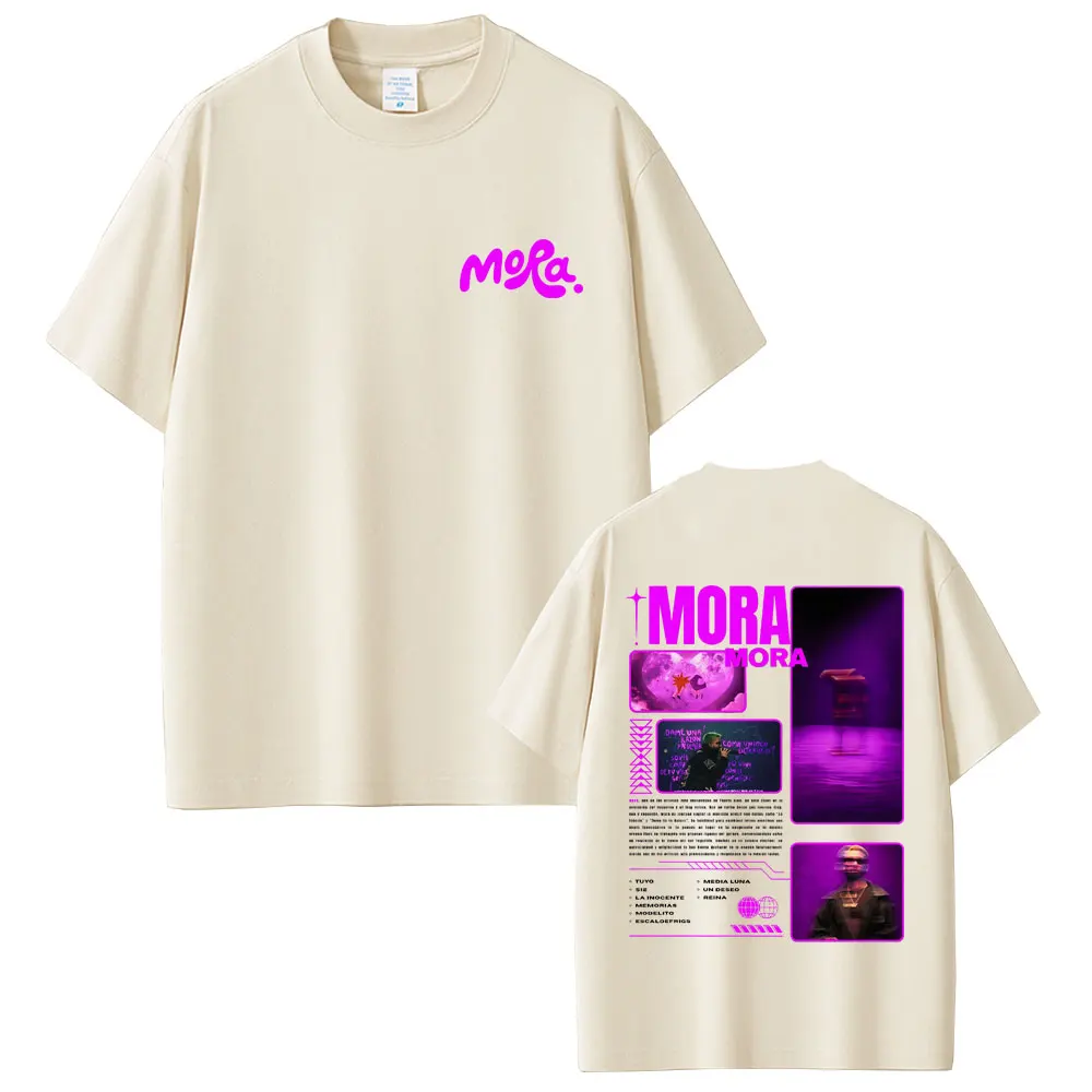 

Rapper Mora Double Sided Print T Shirt Men Women Hip Hop Fashion Oversized T-shirt Men's High Quality Cotton Vintage T-shirts