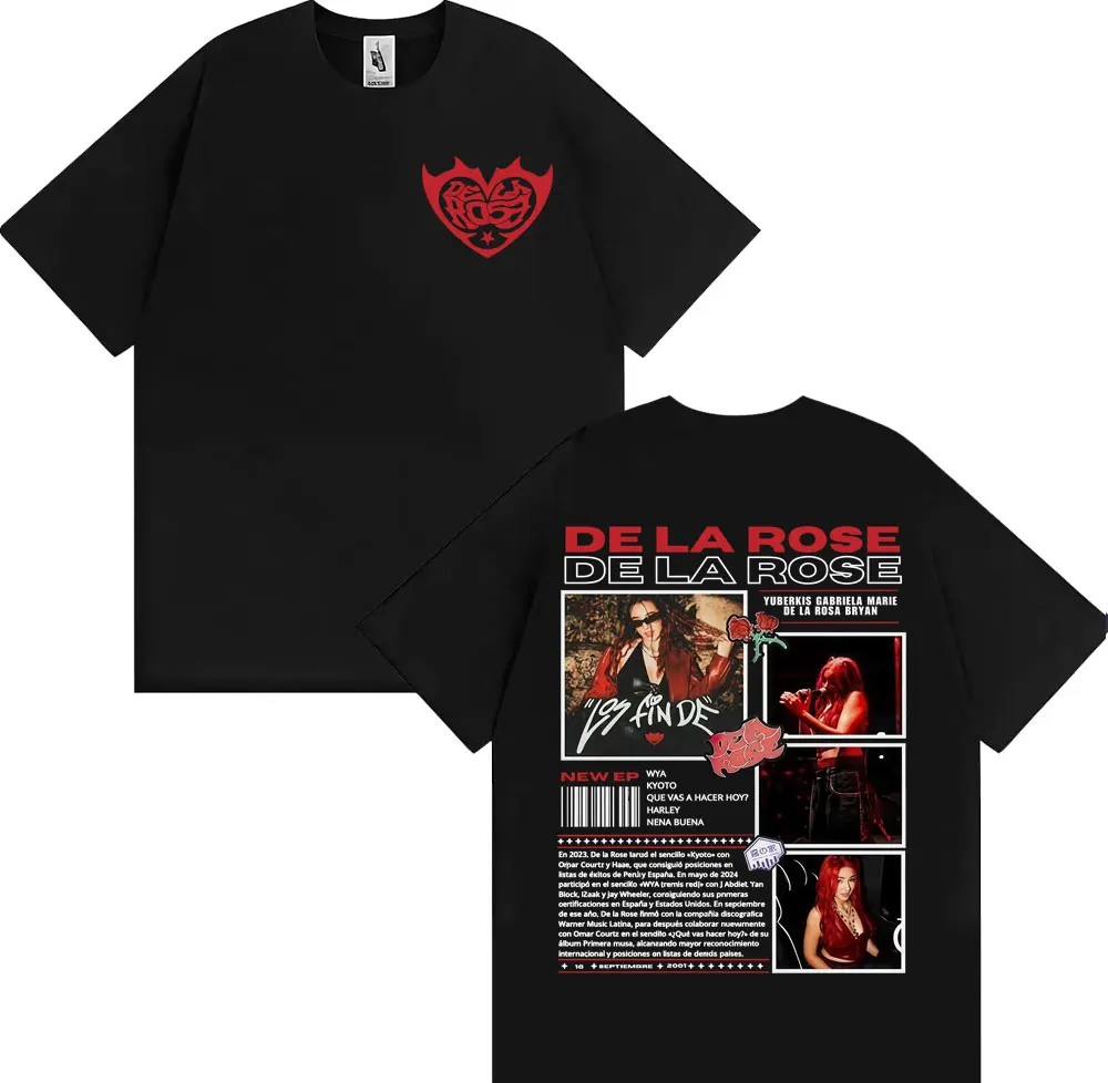 

Singer Dela Rose Album Tour 2025 Мерч Футболки Harajuku Модная трендовая уличная футболка Мужчины Женщины Повседневная удобная футболка с круглым вырезом