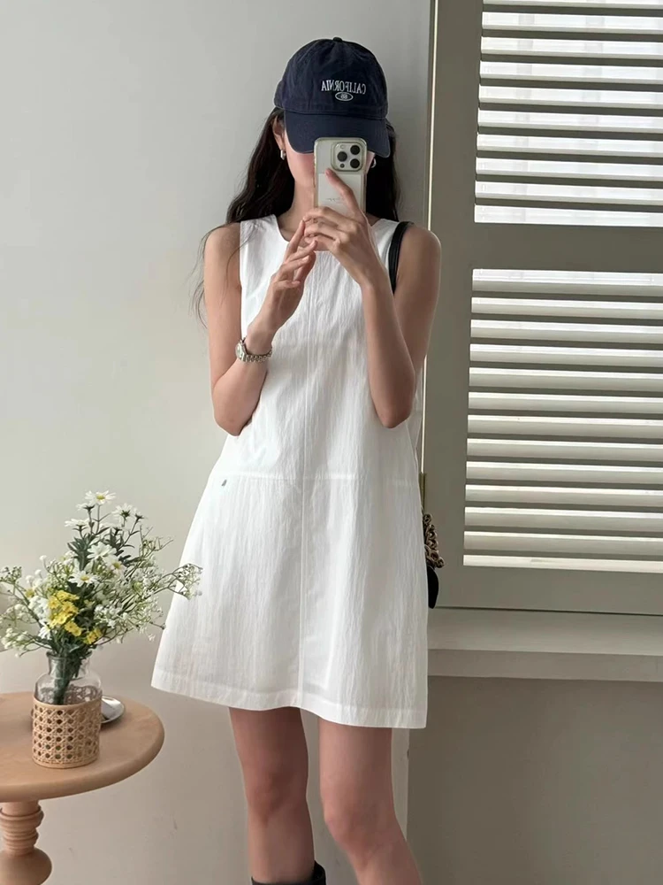 

Простое летнее платье-сарафан без бретелек для женщин, новое, свободного кроя, с короткой юбкой, повседневное, однотонное, для работы и отдыха