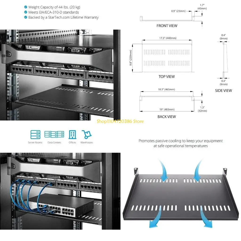K0EA Universal Vented Rack Mount Cantilever Tray for 19
