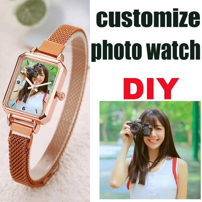 女性用カスタムパーソナライズウォッチ カスタマイズされたデザインの写真腕時計 DIY カスタマイズ写真時計 母の日ギフト