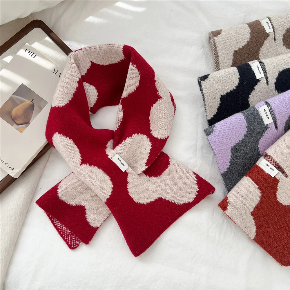 

Вязаный шарф-воротник для женщин, универсальный теплый перекрестный шарф для осени и зимы