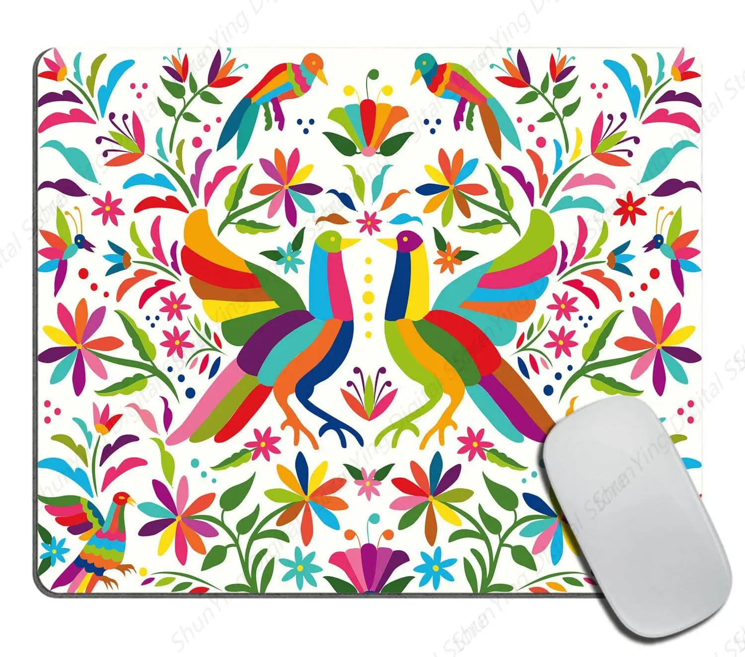 

Colorful Mexican Traditional Mouse Pad Anti Slip Rubber Computer Gaming Mouse Pad Laptop Computer Office 25*30cm