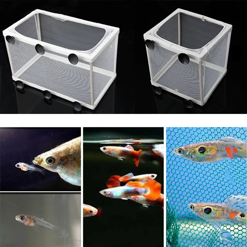 LXAF Aquarium Hatchery Net Fish Breeding Isolation Box Fry Hatching Separation Mesh Boxes Incubator for Fish for Tank 2 Sizes