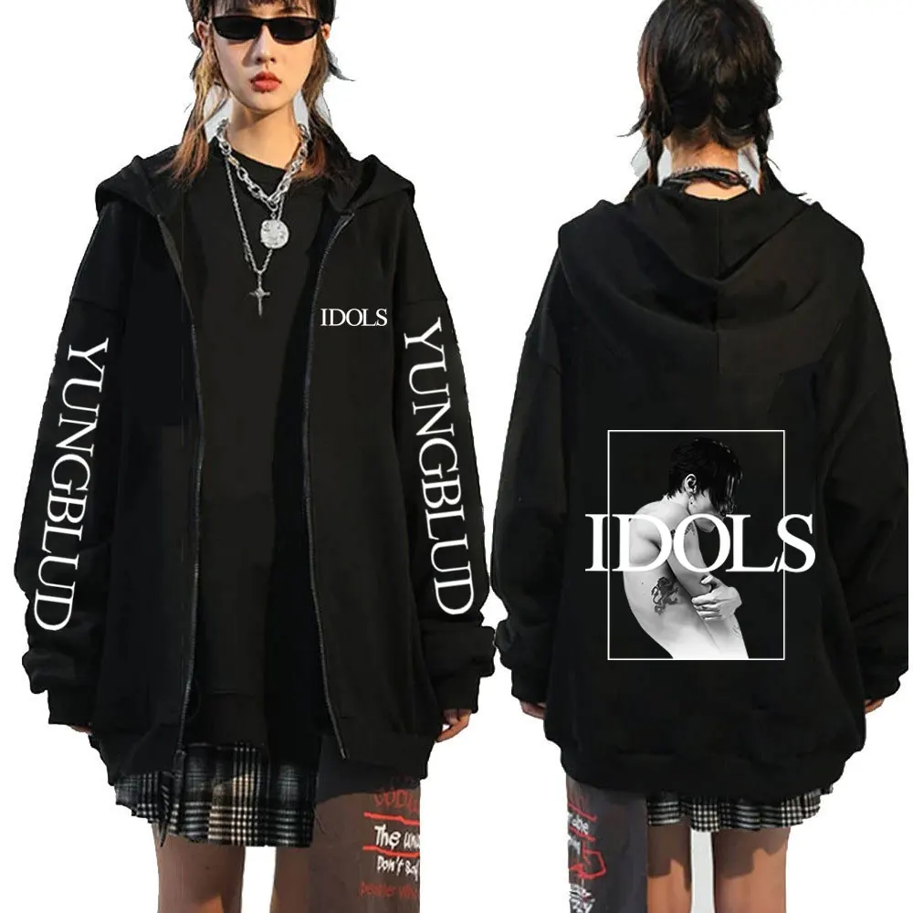

Yungblud IDOLS 2025 Новый альбом Tour толстовки на молнии для мужчин и женщин одежда модная толстовка рок винтажные толстовки на молнии куртка пальто