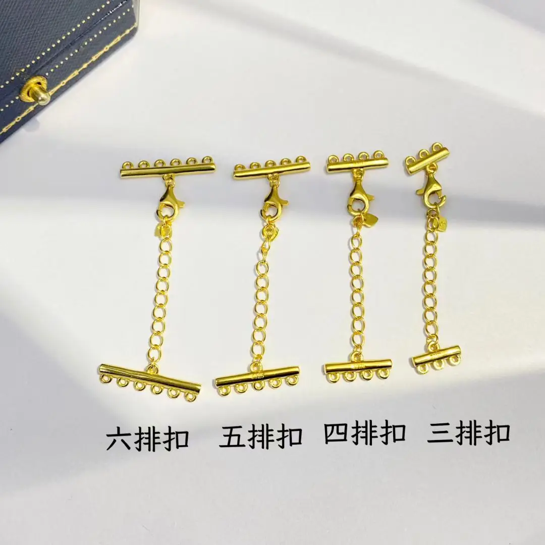 

Wholesale 3-6 ROWS DIY 925 Sterling Silver Pendant Necklace Bracelet Clasp Hook Accessories for 3-7mm Pearls 5pcs/lot